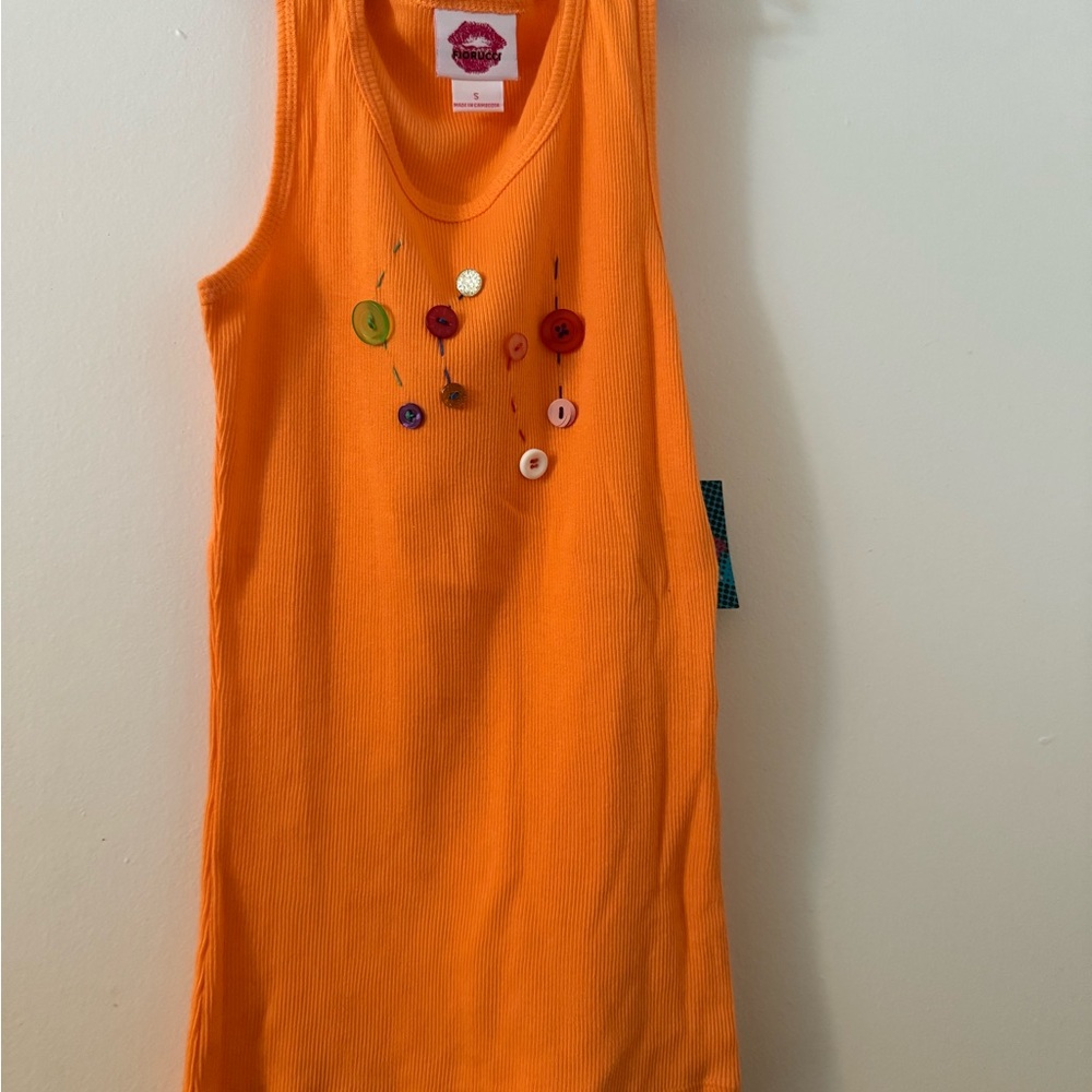 Fiorucci Orange Ribbed Top
